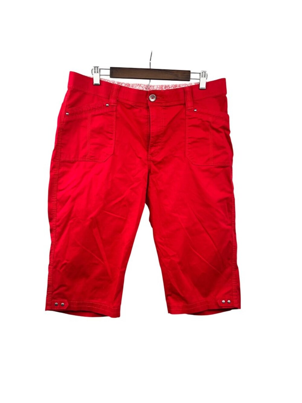 Lee Women's Red Capri Pants Straight Leg Comfort Waistband Size Medium